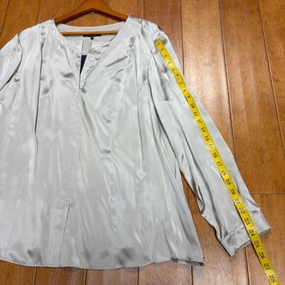 Lafayette 148 New York Womens Luxor Silk Long Sleeve Top Size 24W Quiet Luxury - Picture 6 of 12